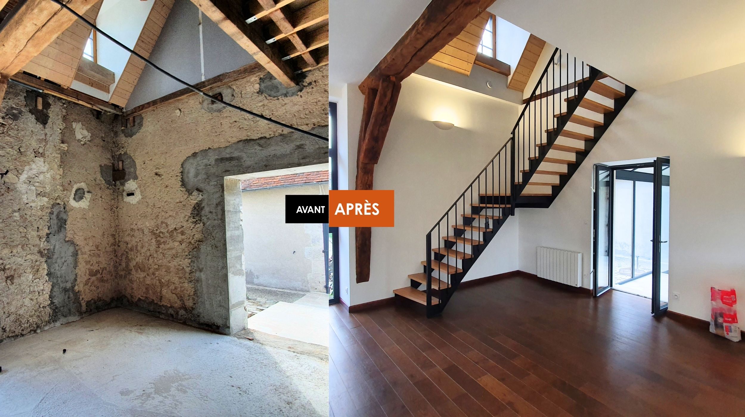 Vue intérieure d'une réhabilitation d'une ancienne dépendance en (…)